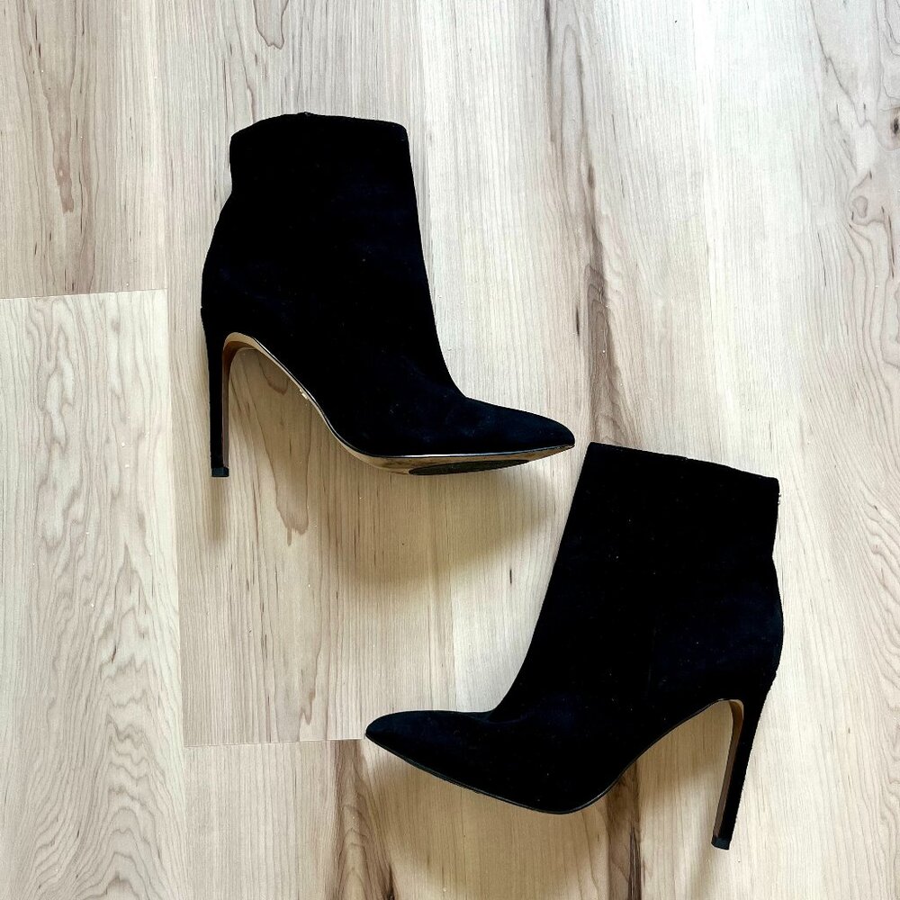Sam Edelman Black Suede Stiletto Ankle Booties Size 8